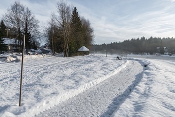 Kurpark bei Spiegelau im Winter, Bayerischer Wald, Deutschland
