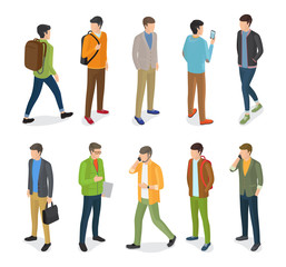 Group of Teenage Guys Dressed in Different Clothes