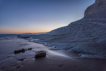 Obraz premium Scala dei Turchi al crepuscolo, Sicilia