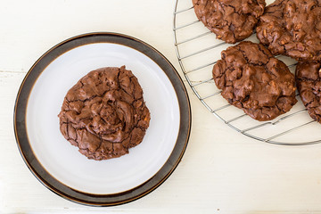 Homemade triple chocolate cookies.