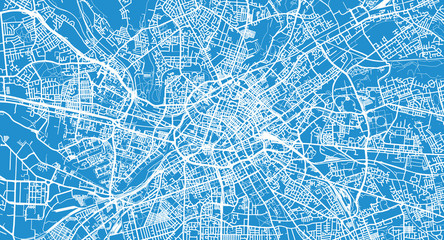 Urban vector city map of Manchester, England
