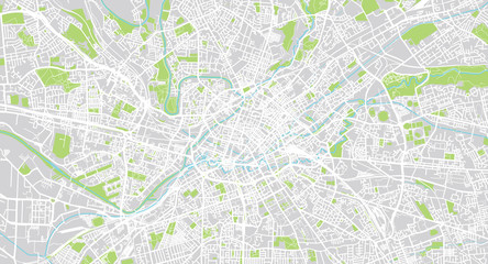 Urban vector city map of Manchester, England