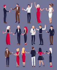 Obraz premium People Dressed Formally on Vector Illustration