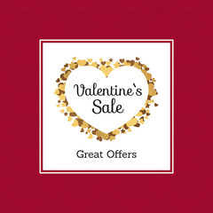 Fototapeta na wymiar Valentines Sale, Great Offers Vector Illustration