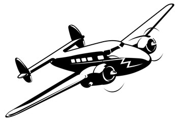 Vector Cartoon retro airplane