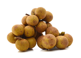 Fresh longan on the white background