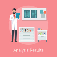 Naklejka na ściany i meble Analysis Results Poster Vector Illustration