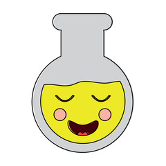 happy flask laboratory kawaii icon image vector illustration design 