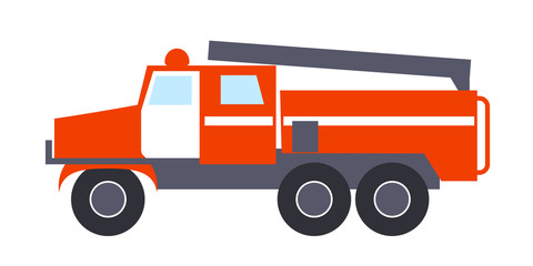 Fire engine with Ladder Isolated Illustration