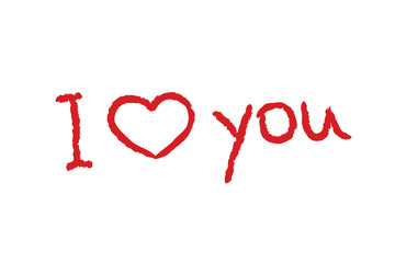 i love you handschrift rot