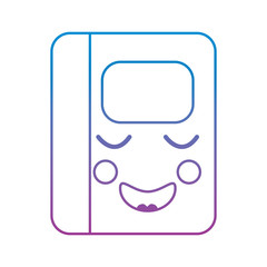 notebook happy   school supplies kawaii icon image vector illustration design blue to purple ombre line