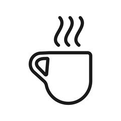 thin line coffee on the cup icon