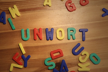 Ugliest word of the year Unwort with magnet letters