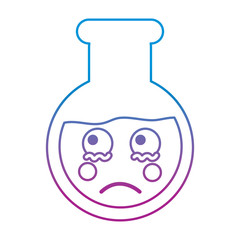 laboratory flask glass kawaii cartoon vector illustration blue and purple line design
