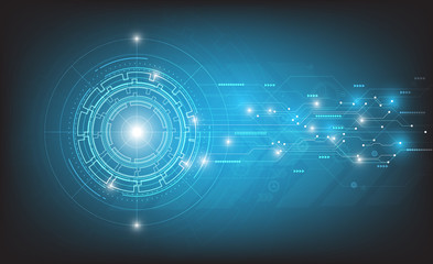 Vector abstract technology design on blue background.