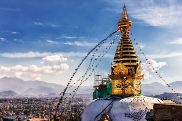Swayambhunath, Kathmandu, Nepal - obrazy, fototapety, plakaty