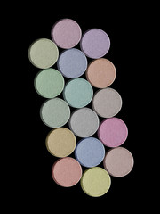colored eye shadow round
