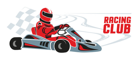 Go-Kart. Racing Club Poster Template - obrazy, fototapety, plakaty