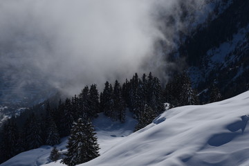 Fototapeta na wymiar Winter in Belalp, Wallis (Switzerland)
