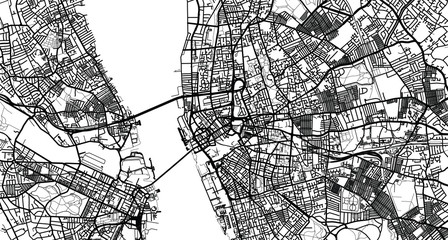 Urban vector city map of Liverpool, England