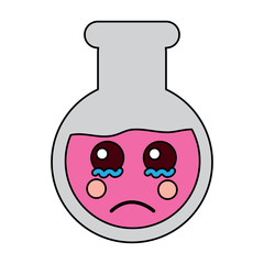 sad flask laboratory kawaii icon image vector illustration design   