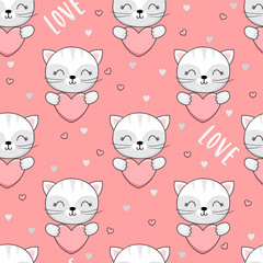 Seamless pattern with cats
