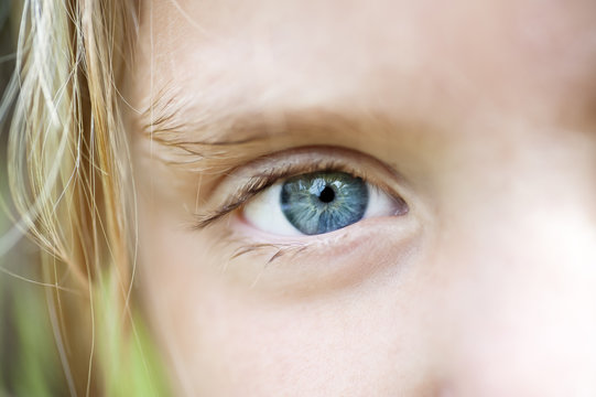 Close up of blue eye