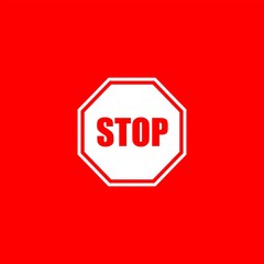 Stop sign flat vector design