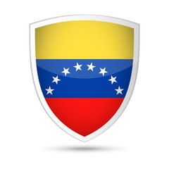 Venezuela Flag Vector Shield Icon