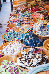 sale of nuts and jelly beans in a traditional market
