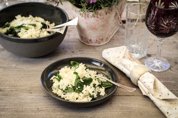 Spinach garlic rice