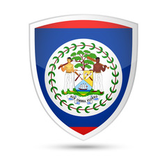 Belize Flag Vector Shield Icon