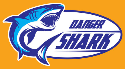 Color vector illustration of a toothy shark