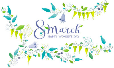 8 March flower greeting card