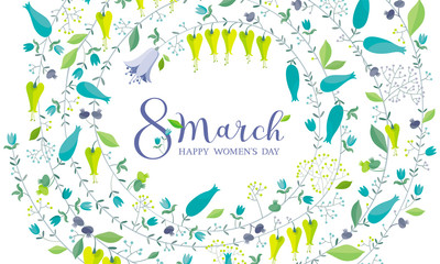 8 March flower greeting card