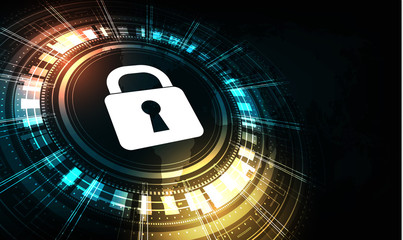 vector cyber security design on technology background.