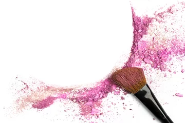 Poster Powder and blush forming frame, with makeup brush © laplateresca