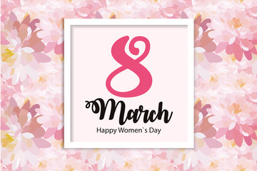 Poster International Happy Women's Day 8 March Floral Greeting card Vector Illustration