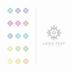 custom letter (Q) with style monogram and nature 