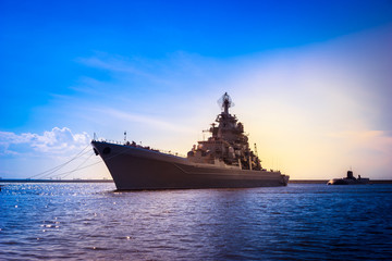 The military cruiser. Rocket cruiser. A submarine with a missile cruiser. © Grispb