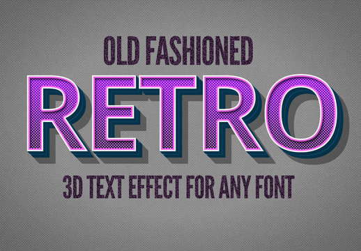 Violet Retro Style Text Effect