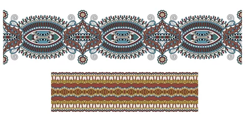 Gordijnen decorative floral stripe pattern, ethnic paisley design © Kara-Kotsya