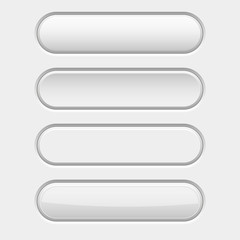 Obraz premium White oval interface buttons. Active, pushed, hover and normal