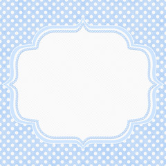 Blue and white polka dot border with copy space