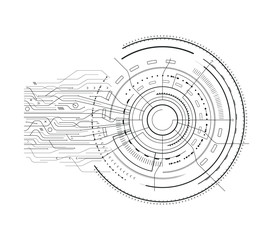 Interface Set Sci-fi Sketch Vector Illustration