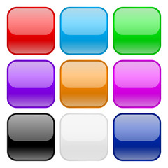 Collection of square glass buttons