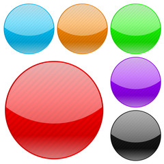 Collection of round glass buttons