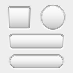 White plastic buttons. Blank interface elements