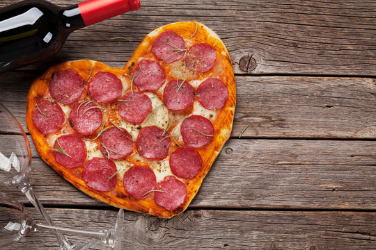 Heart shaped pizza