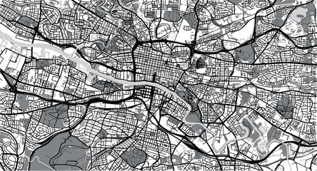 Urban vector city map of Glasgow, Scotland